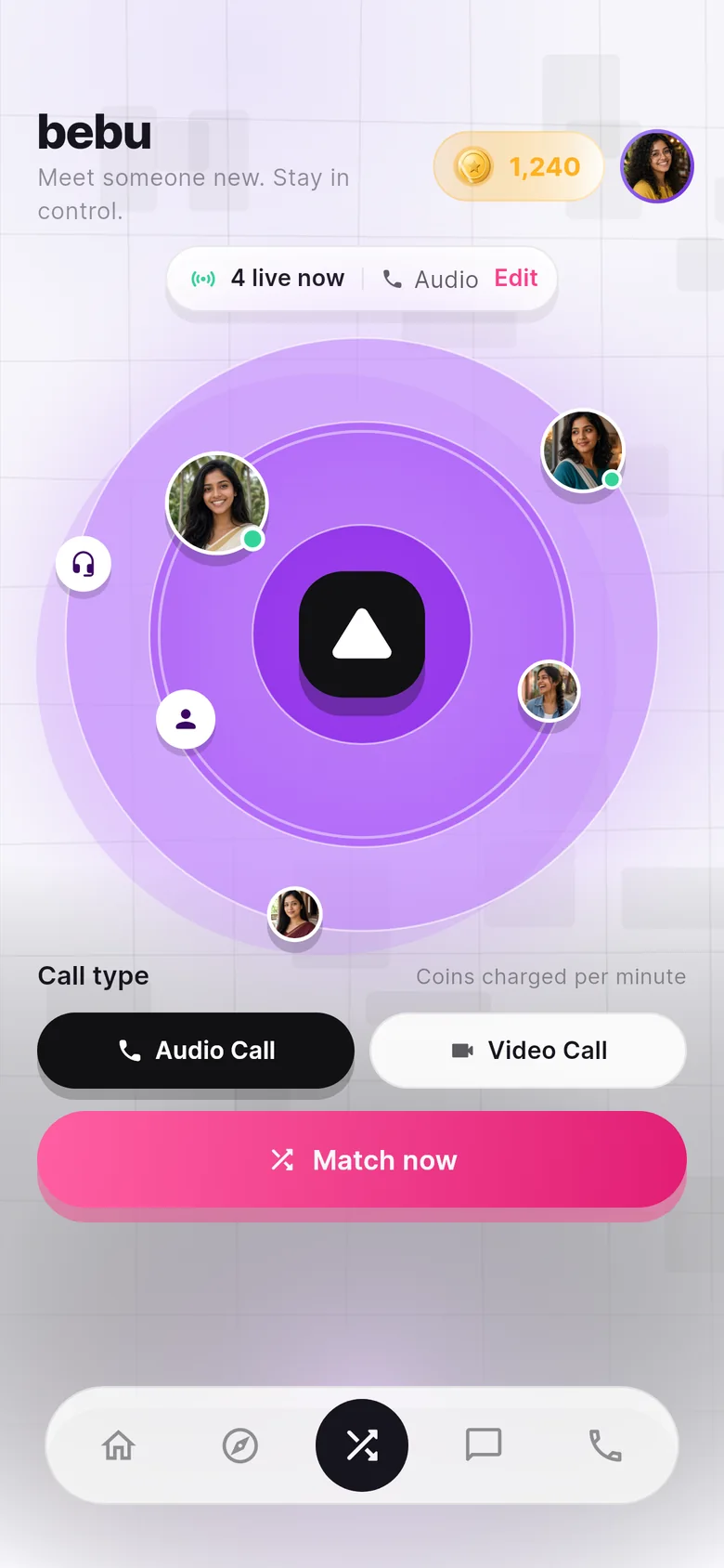 Random match radar, light theme